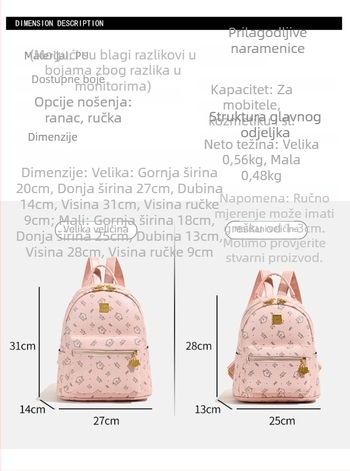 Ženski PU ruksak, gradski minimalistički stil, proljetno 2025 lansiranje, zatvarač, džep za prijenosno računalo