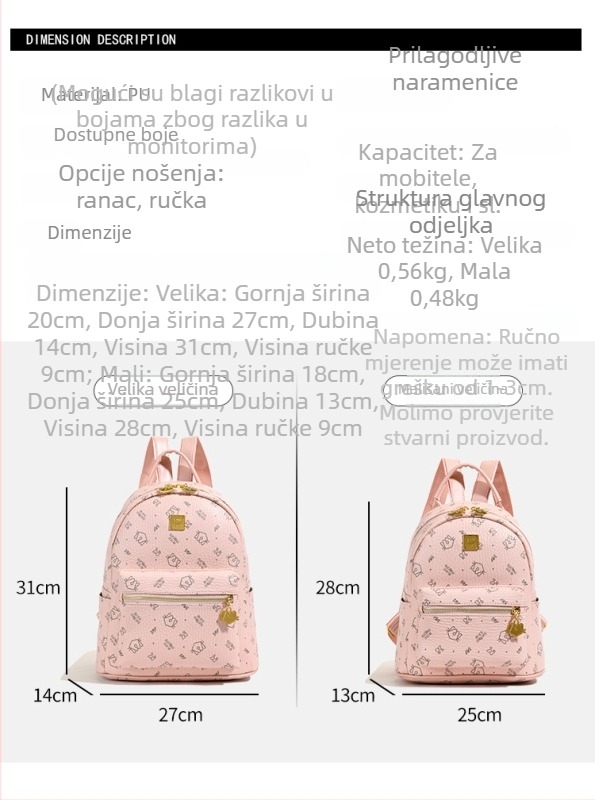 Ženski PU ruksak, gradski minimalistički stil, proljetno 2025 lansiranje, zatvarač, džep za prijenosno računalo