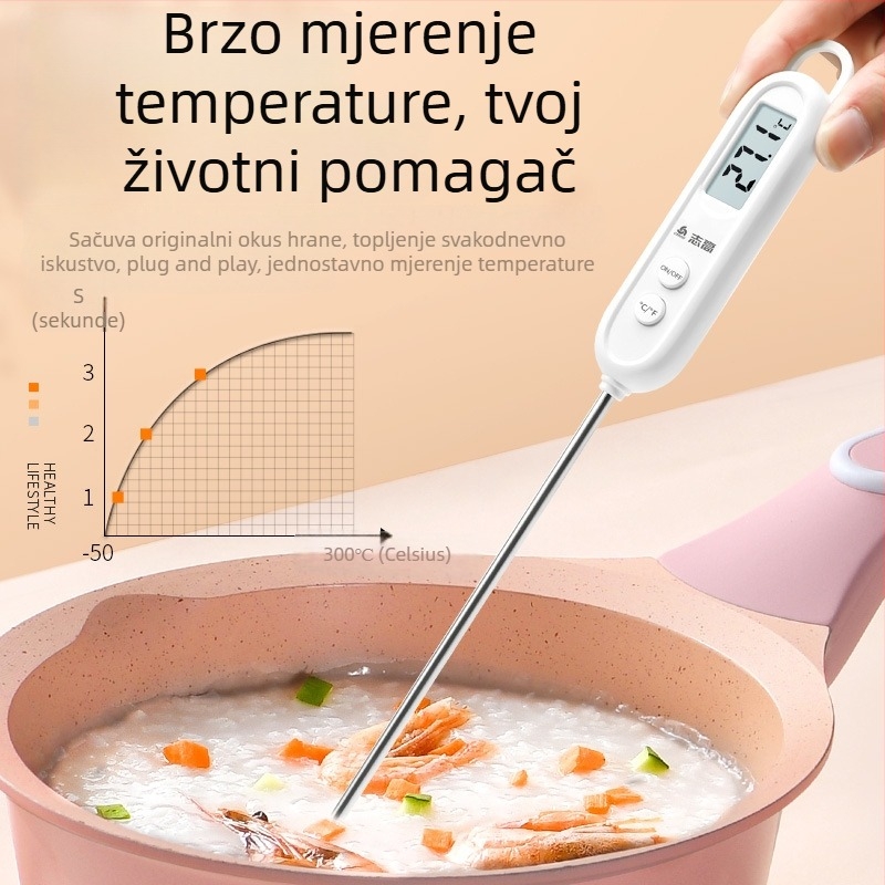 Chigo vodeni termometar s sondom, visoka preciznost, 0,1°C rezolucija, prilagodljive opcije, za pripremu hrane i kupanje djeteta