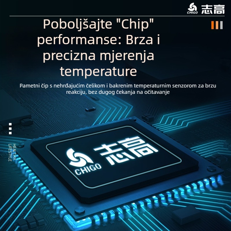 Chigo vodeni termometar s sondom, visoka preciznost, 0,1°C rezolucija, prilagodljive opcije, za pripremu hrane i kupanje djeteta