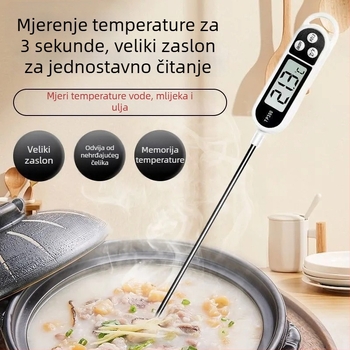 Kuhinjski termometar za hranu sa sondom – visoka preciznost, za bebino mlijeko, vodu i ulje