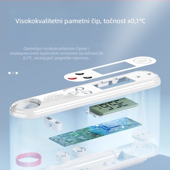 Delixi vodootporni sklopivi kuhinjski termometar, raspon -50°C do 300°C, rezolucija 0.1°C, sonda od 304 nehrđajućeg čelika