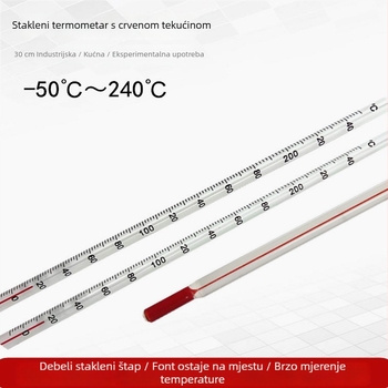 Laboratorijski vodeni termometar sa staklenim štapićem, rezolucija 1°C, pakiranje 500 kom., prilagođeno obrađivanje