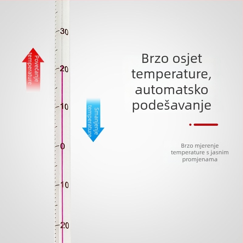 Laboratorijski vodeni termometar sa staklenim štapićem, rezolucija 1°C, pakiranje 500 kom., prilagođeno obrađivanje