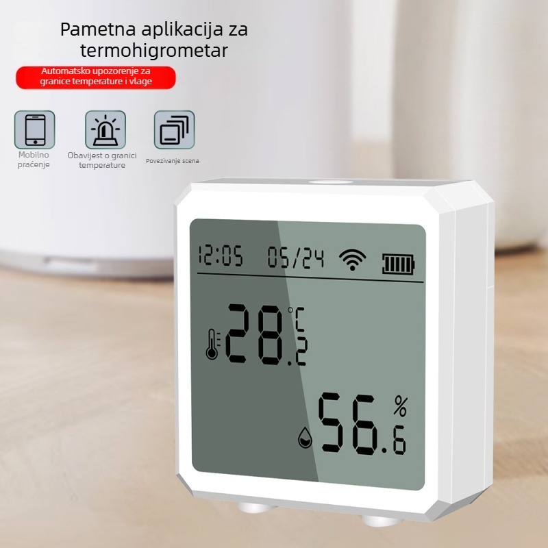 WiFi senzor temperature i vlage s pametnim povezivanjem (3x AAA baterije)