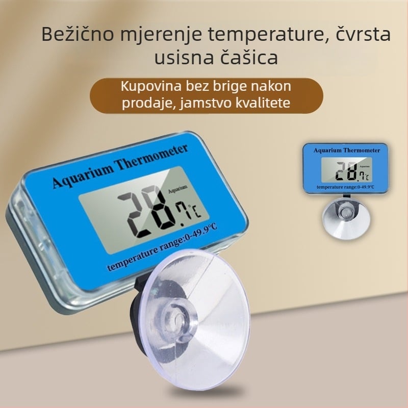 Akvarijski termometar od ABS materijala, mjeri temperaturu vode, podržava privatne marke