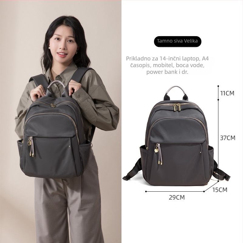 Ruksak za poslovna putovanja velike zapremine, Oxford tkanina, vodootporan, lagan, pretinac za prijenosno računalo, unutarnji pretinac sa zatvaračem, zaštita od krađe