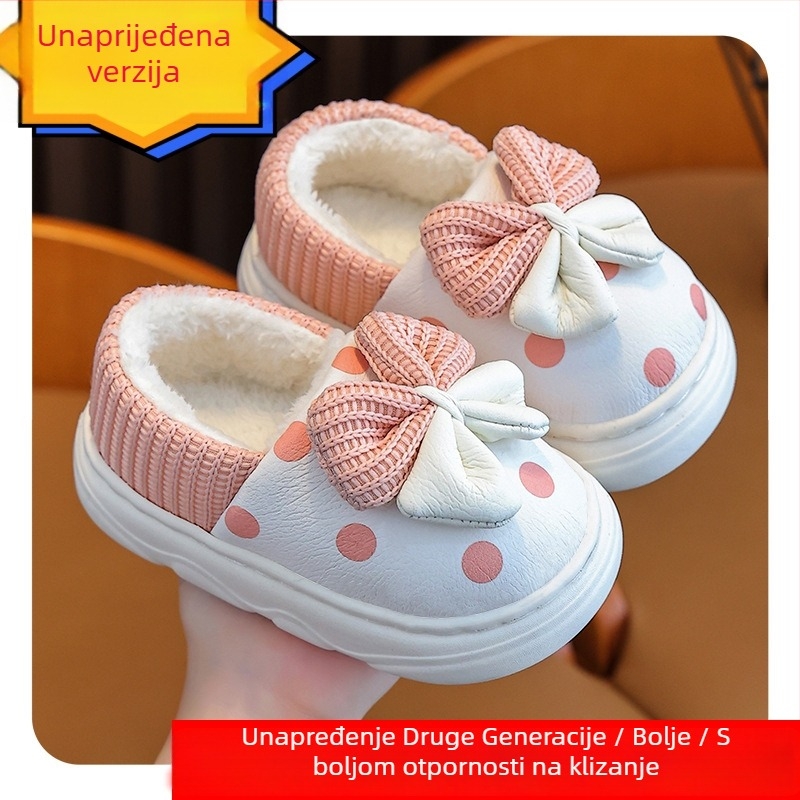 Dječje papuče za djevojčice, zimske, stil princeze, gornji dio od mikrovlakana, TPR potplat