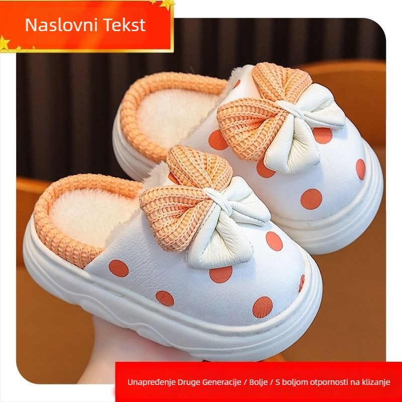 Dječje papuče za djevojčice, zimske, stil princeze, gornji dio od mikrovlakana, TPR potplat