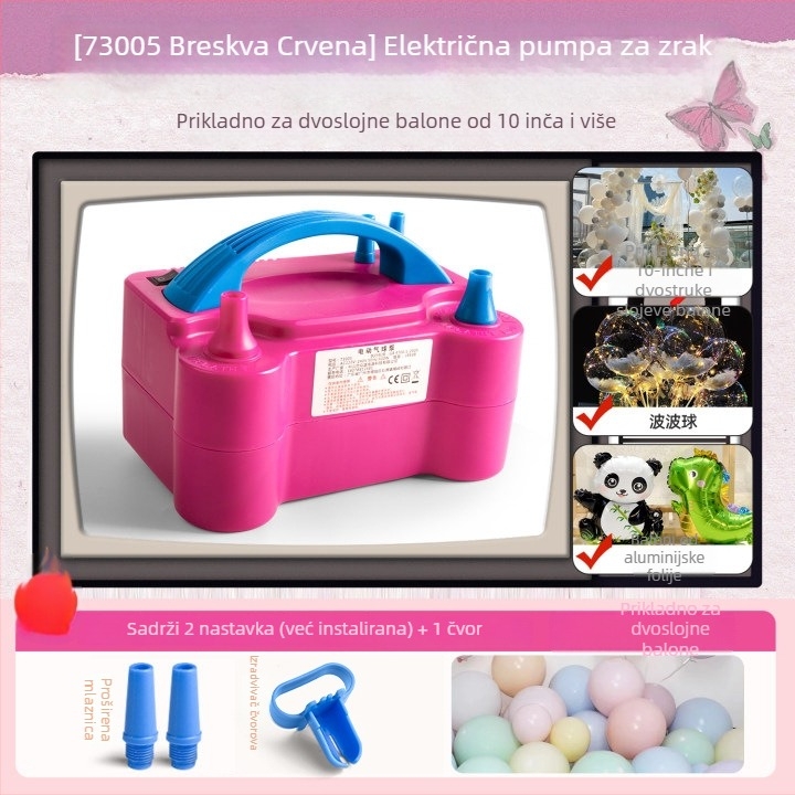 Električni napuhivač balona, prijenosni i automatski, marka Rate xun, pakiranje 0.4