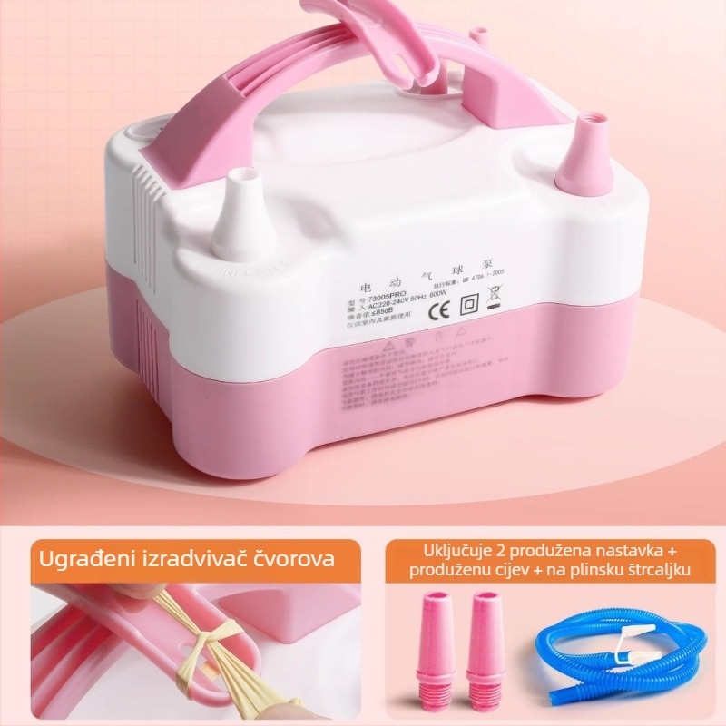 Električni napuhivač balona, prijenosni i automatski, marka Rate xun, pakiranje 0.4