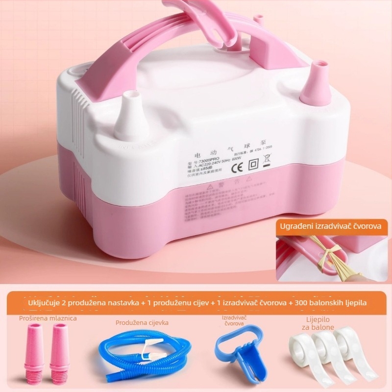 Električni napuhivač balona, prijenosni i automatski, marka Rate xun, pakiranje 0.4