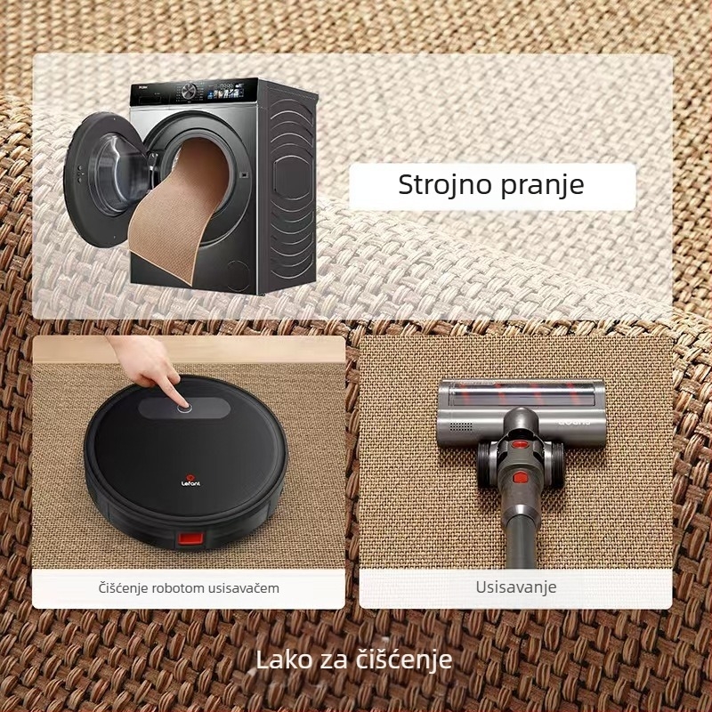 Podloga za pod do kuhinje i kupaonice - chenille s gumom na stražnjoj strani; kvadratnog oblika; moderan minimalistički stil; pogodna za dnevni boravak, spavaću sobu, radnu sobu, kupaonicu, balkon