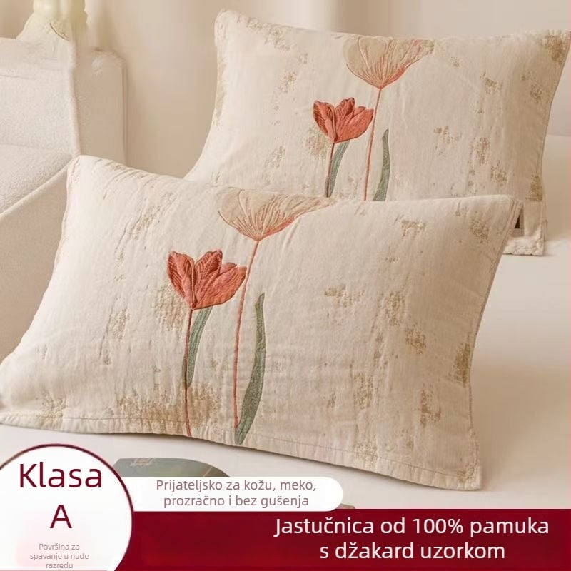Set navlaka za jastuke - debeli 100% pamuk gazasta tkanina, upija znoj, protuklizna, za sve sezone, Jacquard tkanina