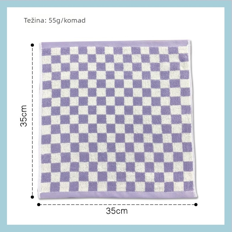 Ručnik za lice s kariranim uzorkom, od čistog pamuka, Jacquard tkanina, težina 80–100 g