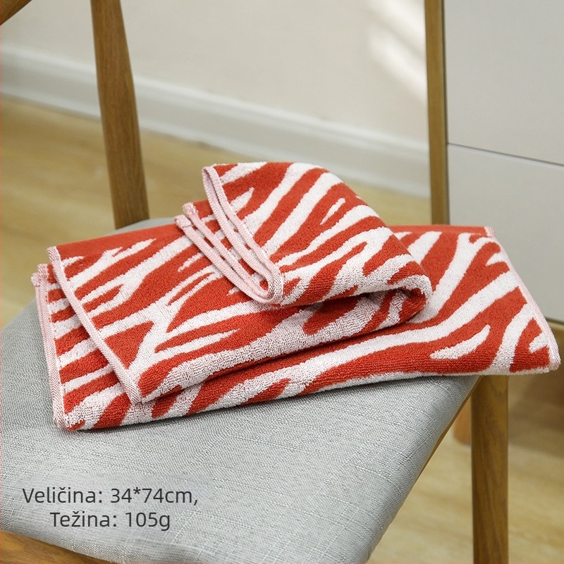 Ručnik za lice s kariranim uzorkom, od čistog pamuka, Jacquard tkanina, težina 80–100 g