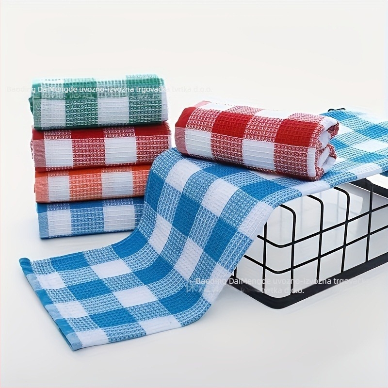 Kuhinjske krpe od 100% pamuka, karirani waffle uzorak, apsorbirajuće za sušenje lonaca i zdjela