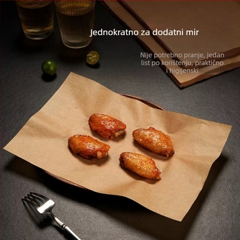 Cheyu pravokutni papir za pečenje s silikonskim premazom, jednokratna podloga za roštilj, 40 g/m²