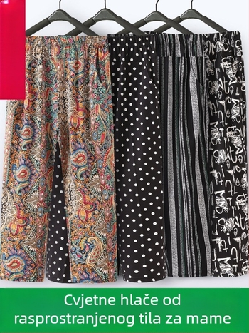 Ice-Silk široke hlače, visoki struk, cropped dužina, tkanina s više od 95% poliestera