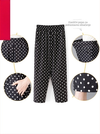 Ice-Silk široke hlače, visoki struk, cropped dužina, tkanina s više od 95% poliestera