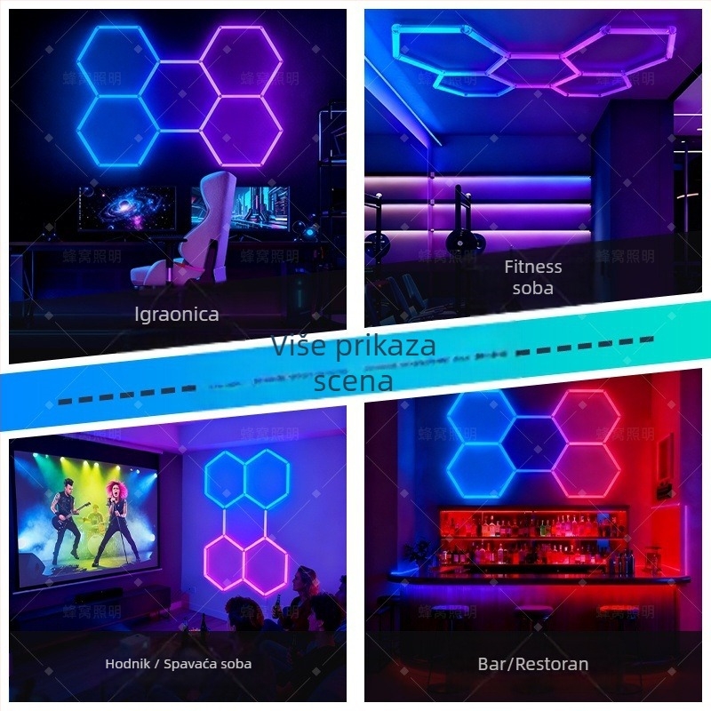 Zidna LED lampa s dizajnom saća, 24V, PCS sjenilo, daljinsko upravljanje