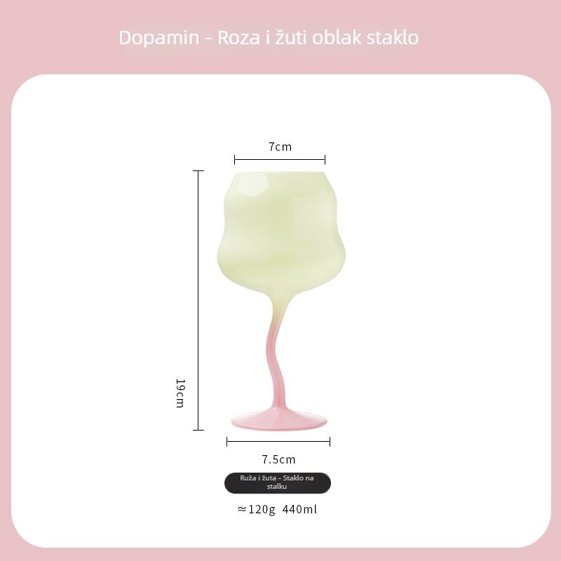 Vinska čaša Macaron stila s oblikom zmije i siluetom inspiriranim oblacima (kristalni materijal; težina 120 g; 1 kom)