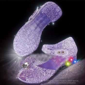 Princezine sandale za djevojčice, PVC gornji dio i potplat, otvoreni prst, kopča, za djevojčice od 1 do 12 godina (ljeto, proljeće, jesen)