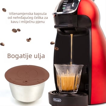 Nehrđajući čelični filtar šalica za kapsule Dolce Gusto, dvostruka namjena za kavu i mliječnu pjenu