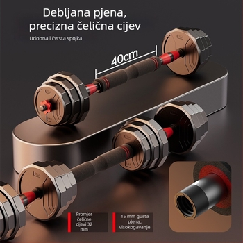 Boiling Force Set podesivih utega i šipke za kućnu uporabu, PVC materijal, za muškarce i žene, fitness i bodybuilding