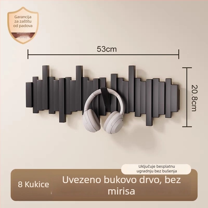 Držač za kapute u stilu klavirske tipke, zidni, bez bušenja, podrijetlo Zhejiang, model B01