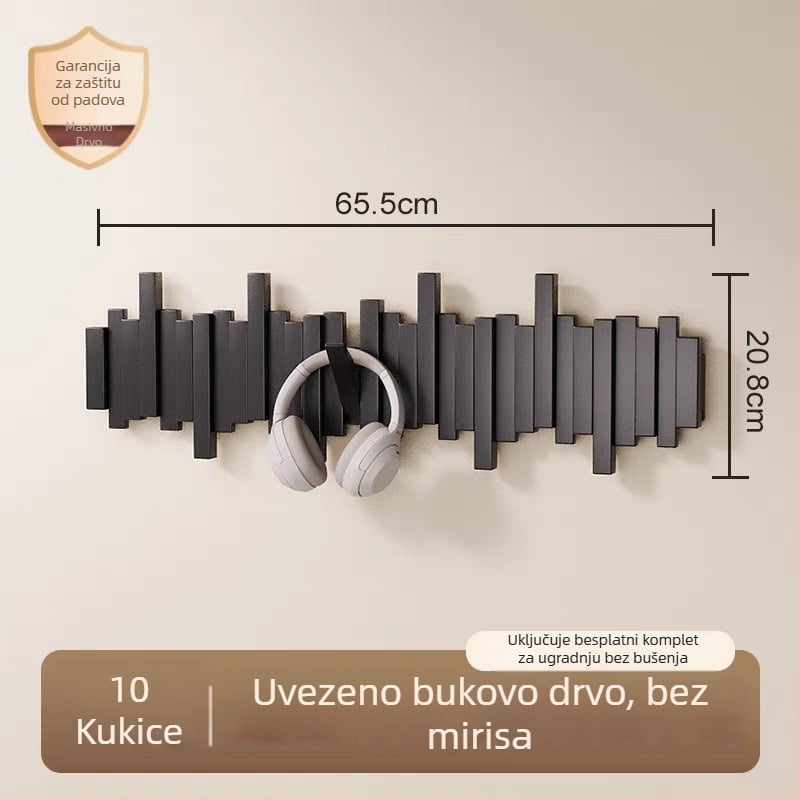 Držač za kapute u stilu klavirske tipke, zidni, bez bušenja, podrijetlo Zhejiang, model B01
