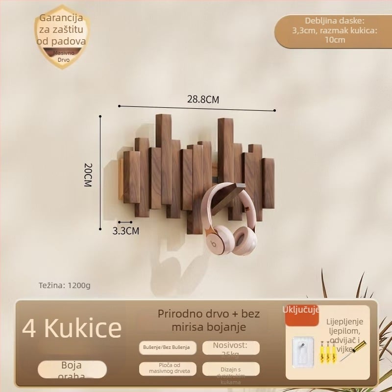 Držač za kapute u stilu klavirske tipke, zidni, bez bušenja, podrijetlo Zhejiang, model B01