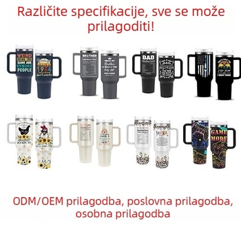 Termos šalice s držačem za automobil - unutarnji spremnik od nehrđajućeg čelika 316; vanjski dio od nehrđajućeg čelika 304 - izolacija 6-12 sati