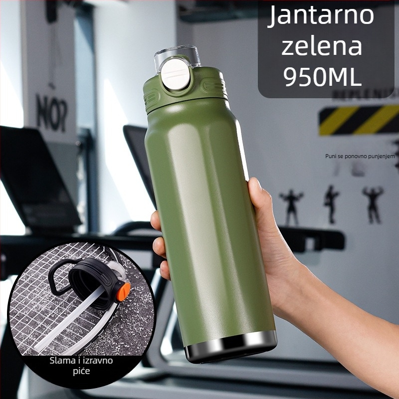 Termos šalica velike kapacitete, unutarnja posuda od 316 nehrđajućeg čelika, vanjska ovojnica od 201 nehrđajućeg čelika, izolacija 6–12 sati, otisak logotipa