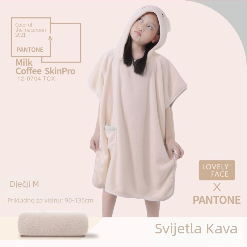 Odrasli kapuljačasti ručnik-haljina za kupanje - nosivi coral fleece, upijajući, brzo sušenje, poliester vlakno
