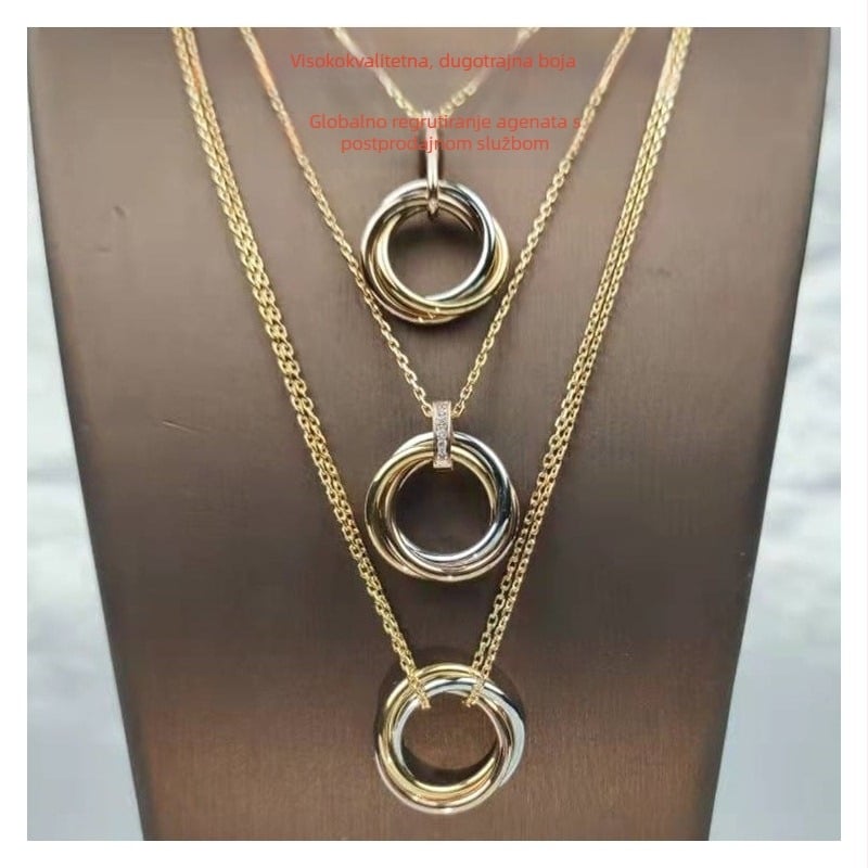 Lančić s O-oblika, privjesak od V gold, elektroplatiranje