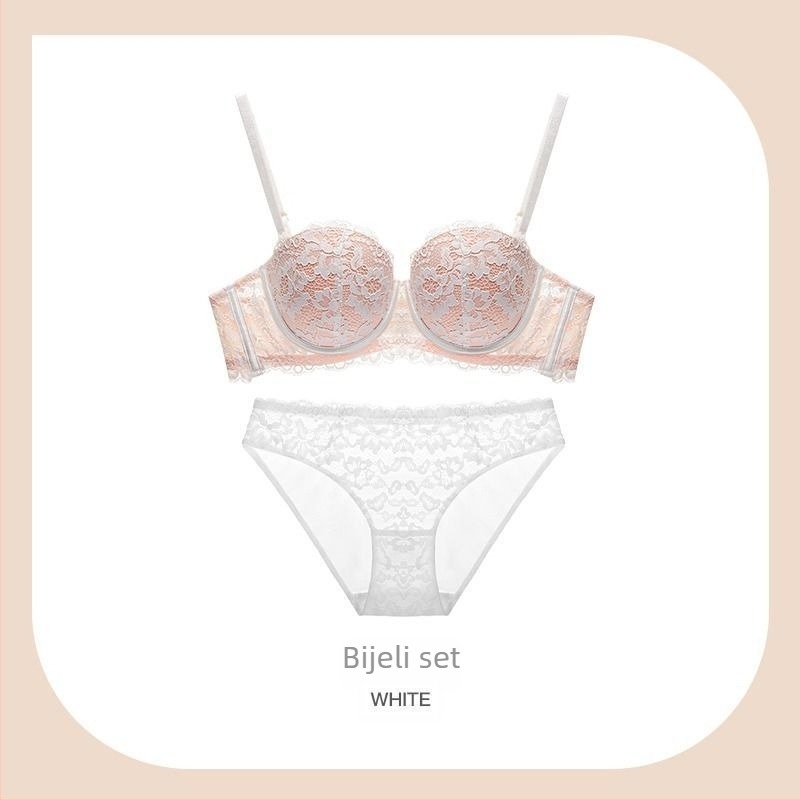 Najlonski set grudnjaka: šalice 1/2, debele oblikovane košarice, odvojive dvostruke naramenice, stražnji troredni zatvarač