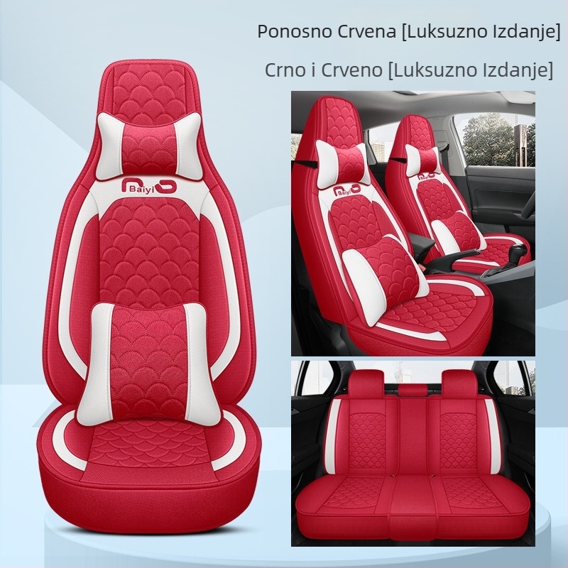 Presvlake za auto sjedala, potpuno obuhvatne, jednostavan dizajn, dizajn za četiri sezone; Materijal: vlakno; Nadomjestak: pjena; Kod proizvoda BYQCYP-XWMLTT-SJ