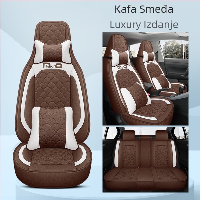 Presvlake za auto sjedala, potpuno obuhvatne, jednostavan dizajn, dizajn za četiri sezone; Materijal: vlakno; Nadomjestak: pjena; Kod proizvoda BYQCYP-XWMLTT-SJ