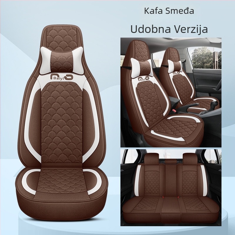 Presvlake za auto sjedala, potpuno obuhvatne, jednostavan dizajn, dizajn za četiri sezone; Materijal: vlakno; Nadomjestak: pjena; Kod proizvoda BYQCYP-XWMLTT-SJ