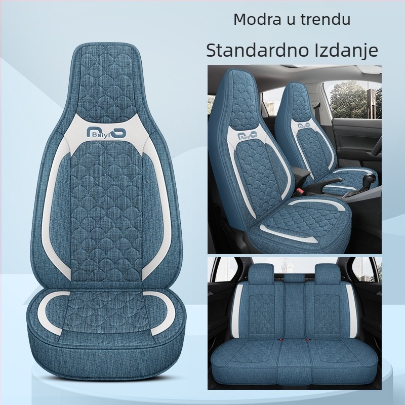 Presvlake za auto sjedala, potpuno obuhvatne, jednostavan dizajn, dizajn za četiri sezone; Materijal: vlakno; Nadomjestak: pjena; Kod proizvoda BYQCYP-XWMLTT-SJ