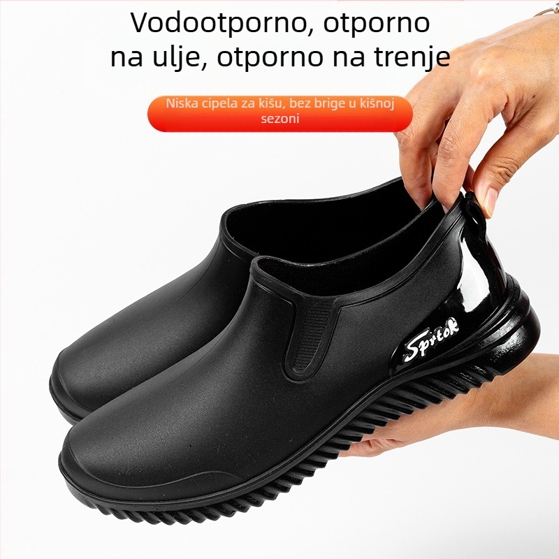 Muške niske čizme za kišu s PVC gornjim dijelom, plastičnom potplatom, protuklizne i otporne na habanje, za četiri sezone