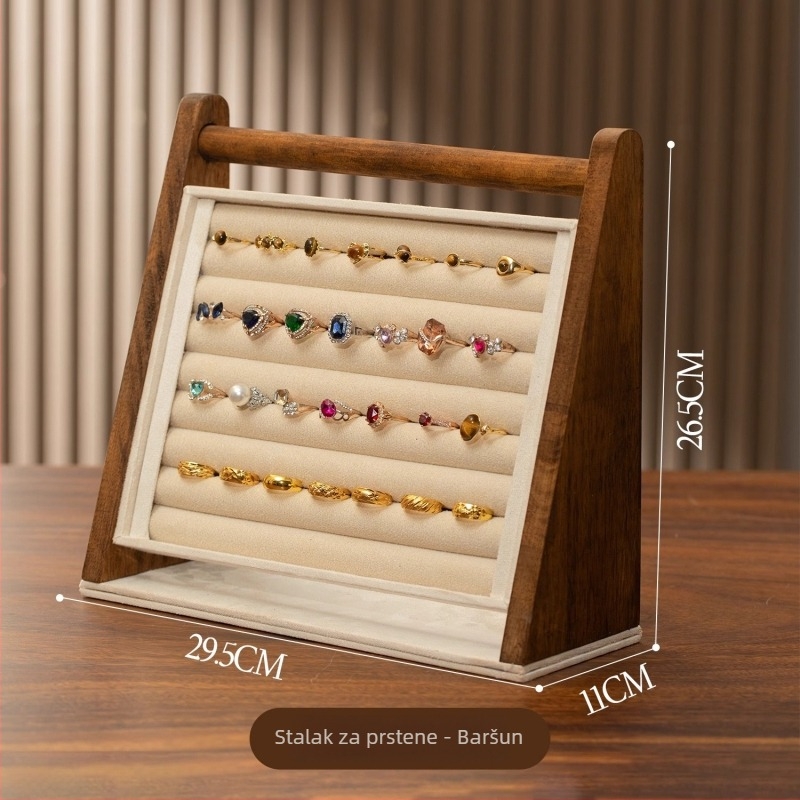 Vertikalni stalak za izlaganje nakita, 3-4 razine, starinski drveni dizajn, Yiwu porijeklo