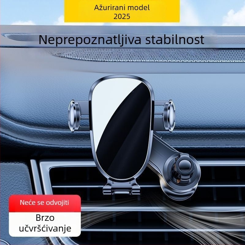 Univerzalni držač za telefon u automobilu za otvor za ventilaciju, s anti-vibracijskom stabilizacijom, vodoravni prikaz, tiho, novi navigacijski držač