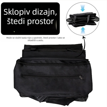 Sklopiva kutija za prtljažnik automobila, tkanina, vodootporna, univerzalna kompatibilnost