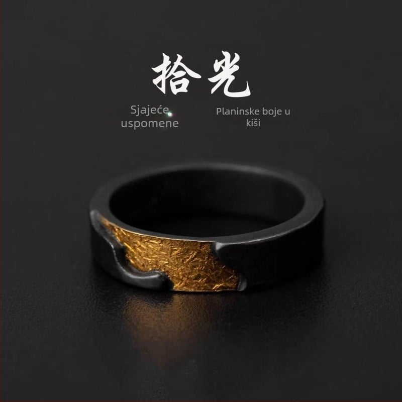 Prsten Seven Shanga — bakar, geometrijski dizajn, galvaniziran, unisex retro