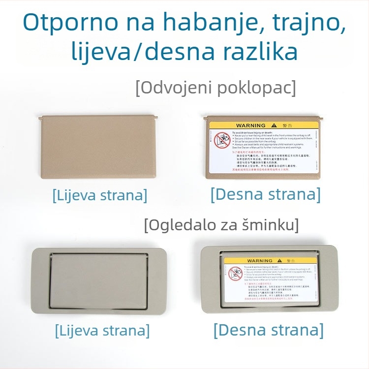 Oukachi kozmetičko ogledalo za prednju sunčevu viziru Mercedes-Benz C klase W203, plastični poklopac