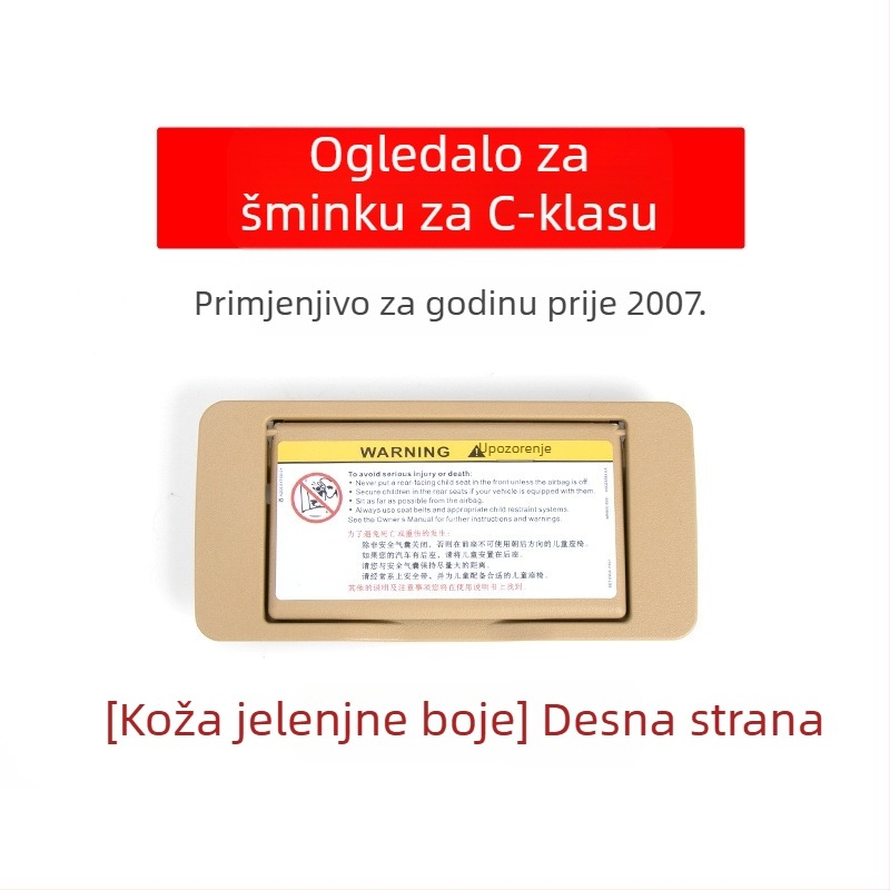 Oukachi kozmetičko ogledalo za prednju sunčevu viziru Mercedes-Benz C klase W203, plastični poklopac