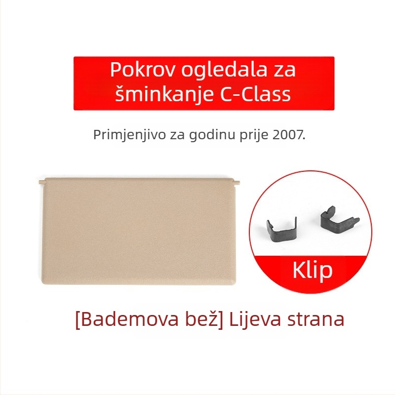 Oukachi kozmetičko ogledalo za prednju sunčevu viziru Mercedes-Benz C klase W203, plastični poklopac