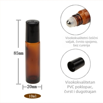 Staklena roll-on bočica za eterično ulje, borosilikatno staklo, set od 24 poklon kutija